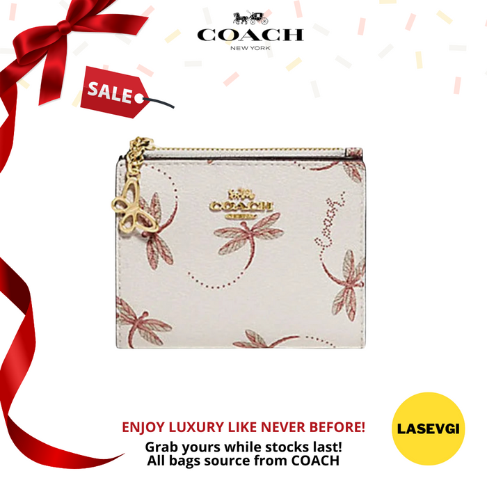 COACH Snap Card Case Wallet with Dragonfly Print F76879