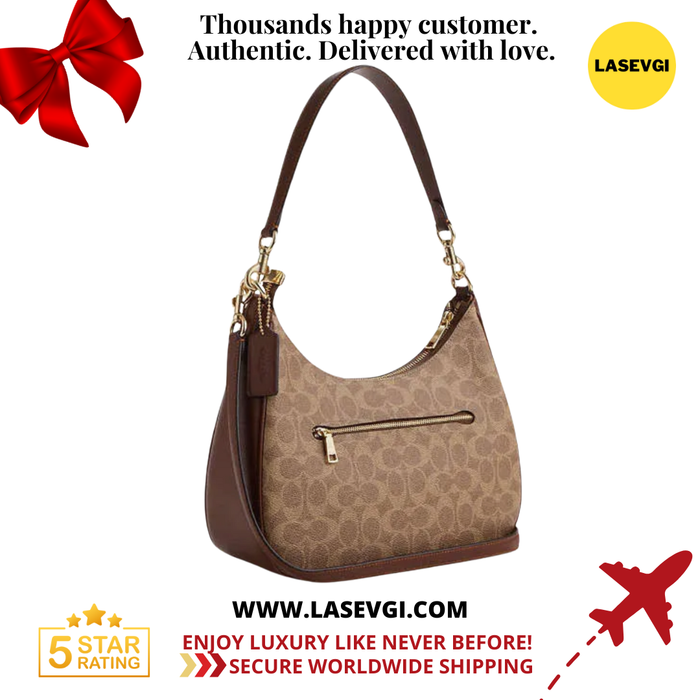 COACH Teri Hobo In Signature Saddle Brown CK161