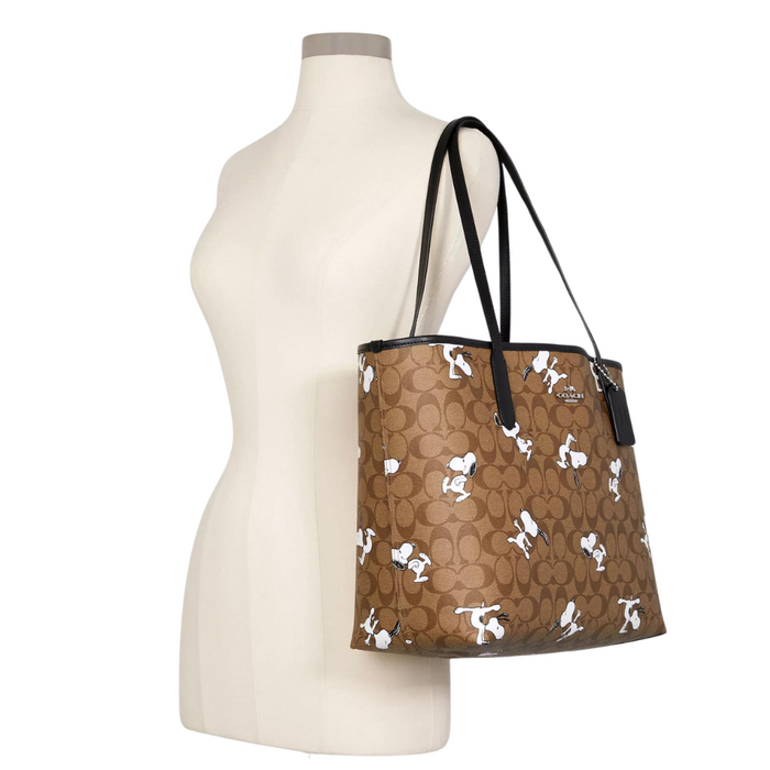 Coach City Tote in Signature Canvas With Snoopy Print 6160