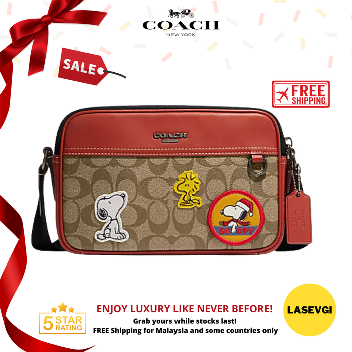 COACH x peanuts Graham Crossbody in signature canvas with Patches CE746