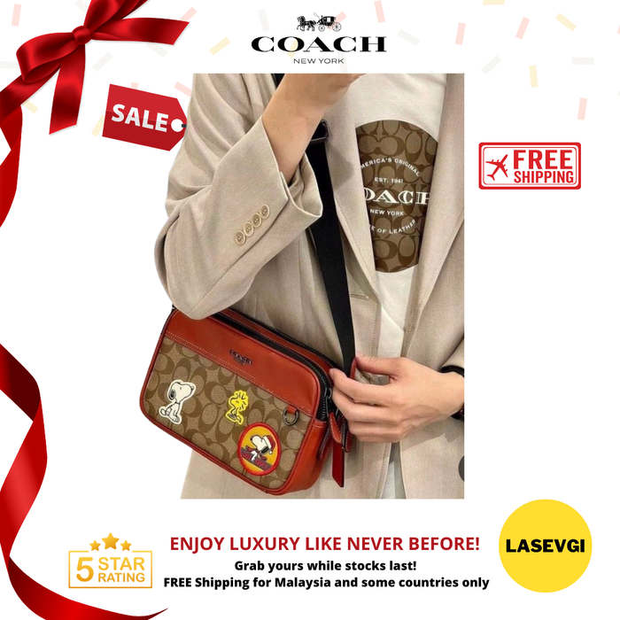 COACH x peanuts Graham Crossbody in signature canvas with Patches CE746