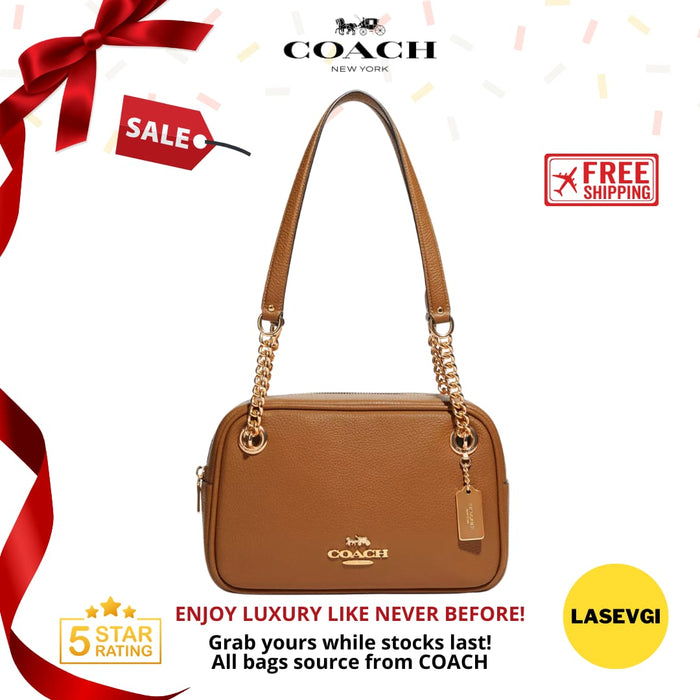 COACH Cammie Chain Crossbody in Gold Penny C8150