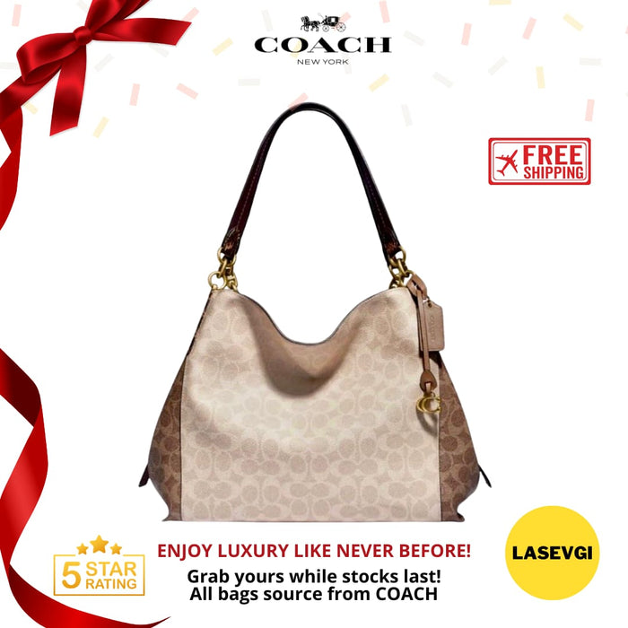 COACH Dalton 31 in Blocked Signature canvas with Snakeskin detail 89077