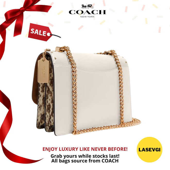 COACH Klare Crossbody In Signature Canvas With Rivets Khaki Chalk 90400