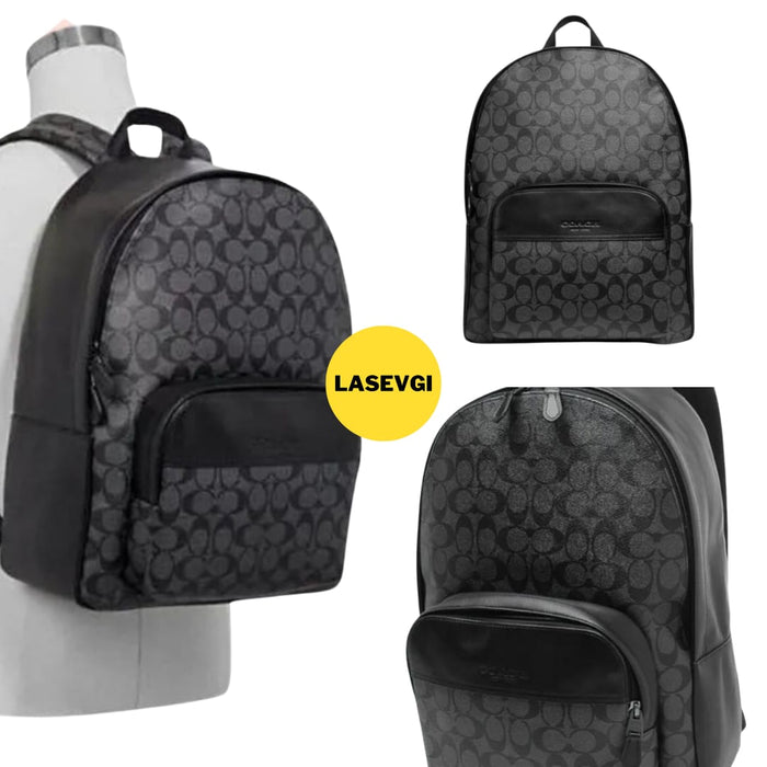 COACH Houston Backpack Signature Canvas in Black 72483