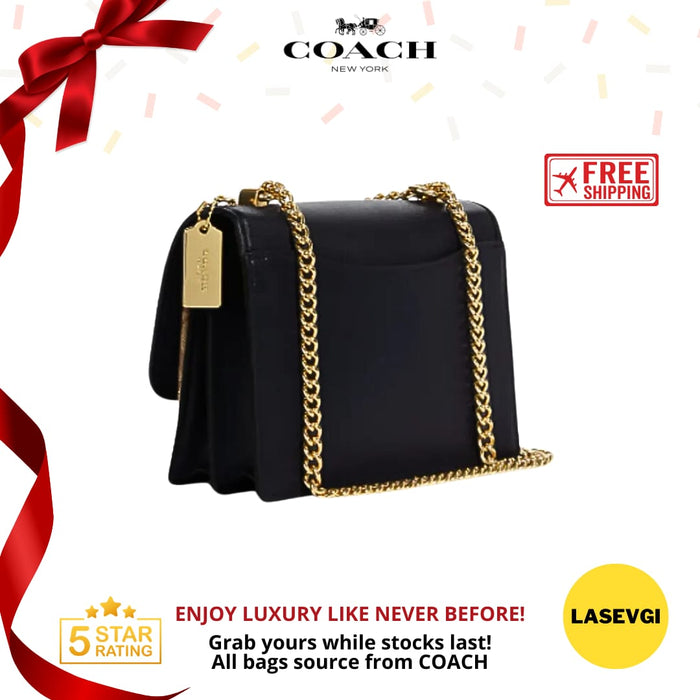 COACH Klare Crossbody in Signature Canvas with Floral Embroidery in Black C9230