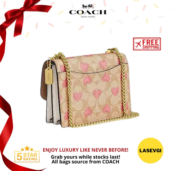 COACH Klare Crossbody in Signature Canvas with Heart Print CP059