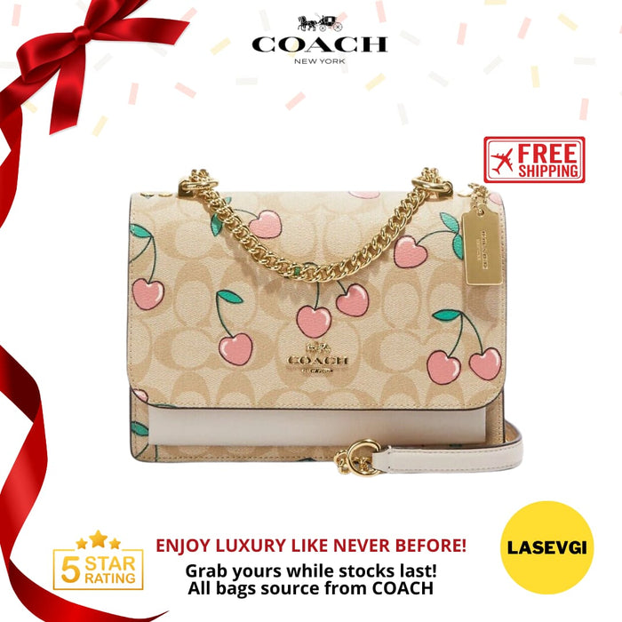 COACH Klare Crossbody In Signature Canvas With Heart Cherry Print CE610