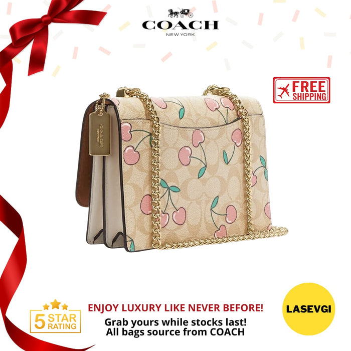 COACH Klare Crossbody In Signature Canvas With Heart Cherry Print CE610