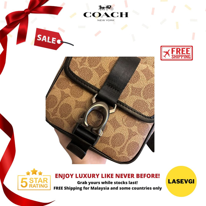 COACH Beck Crossbody in Signature Canvas Brown CK969