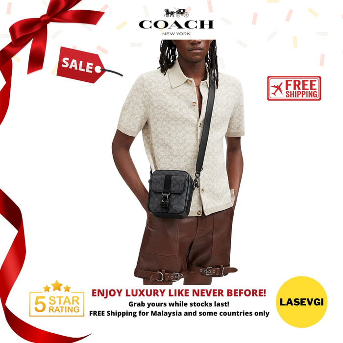 COACH Beck Crossbody in signature canvas black CK969