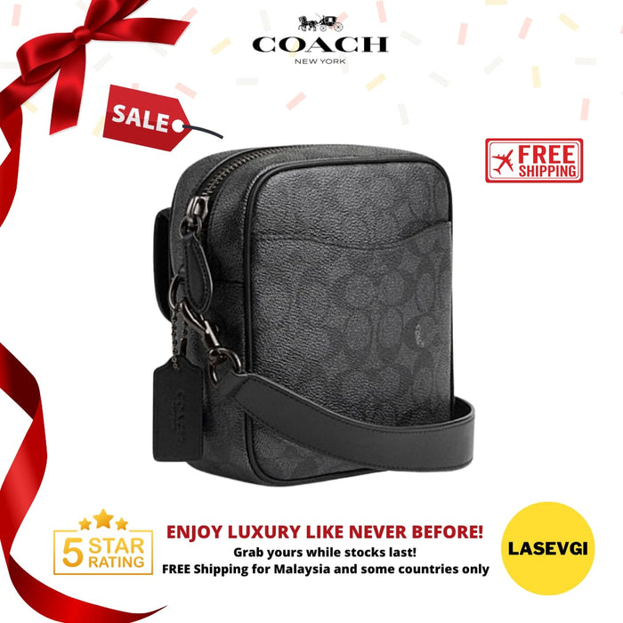 COACH Beck Crossbody in signature canvas black CK969