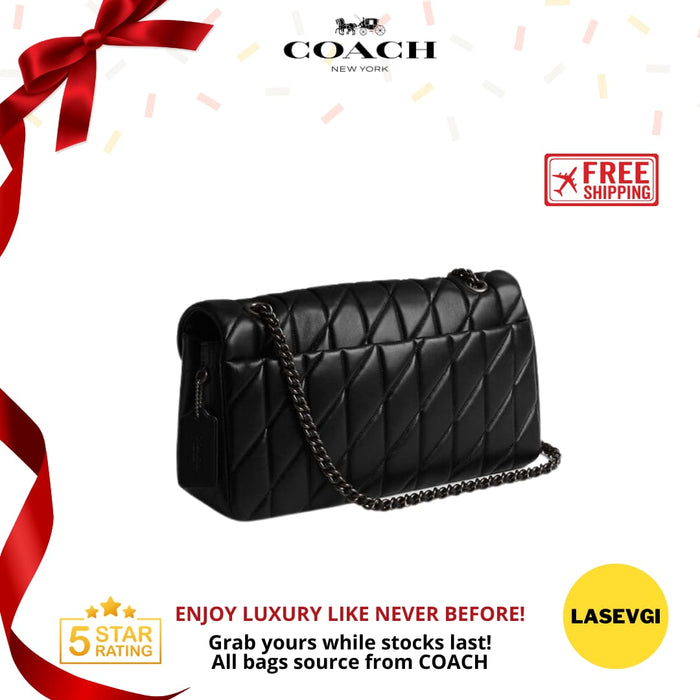 COACH Tabby Shoulder Bag 26 with Quilting in Black