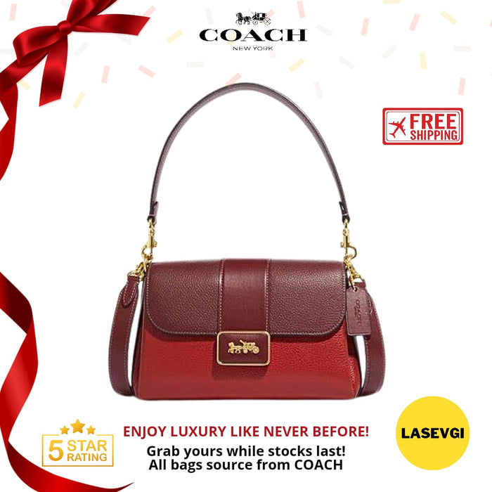 COACH Grace Shoulder Bag In Grace Shoulder Bag In Colorblock Red Apple Multi CC067