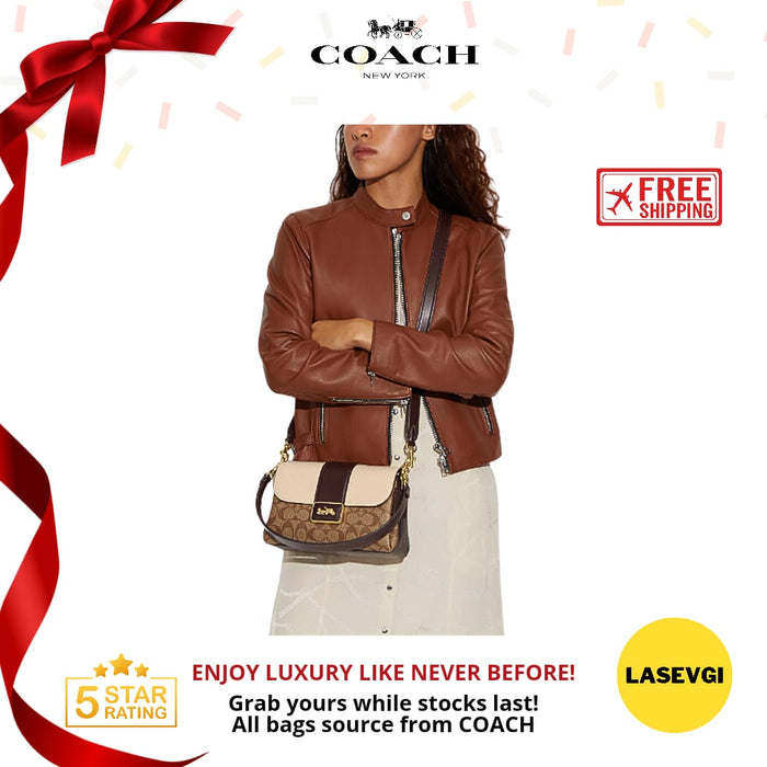 COACH Grace Shoulder Bag In Signature Canvas Ivory Multi CC066