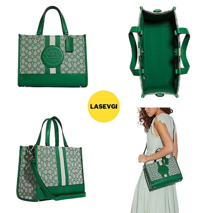 Dempsey Carryall In Signature Jacquard With Stripe And Coach Patch In Green Multi C8448