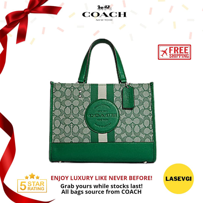 Dempsey Carryall In Signature Jacquard With Stripe And Coach Patch In Green Multi C8448