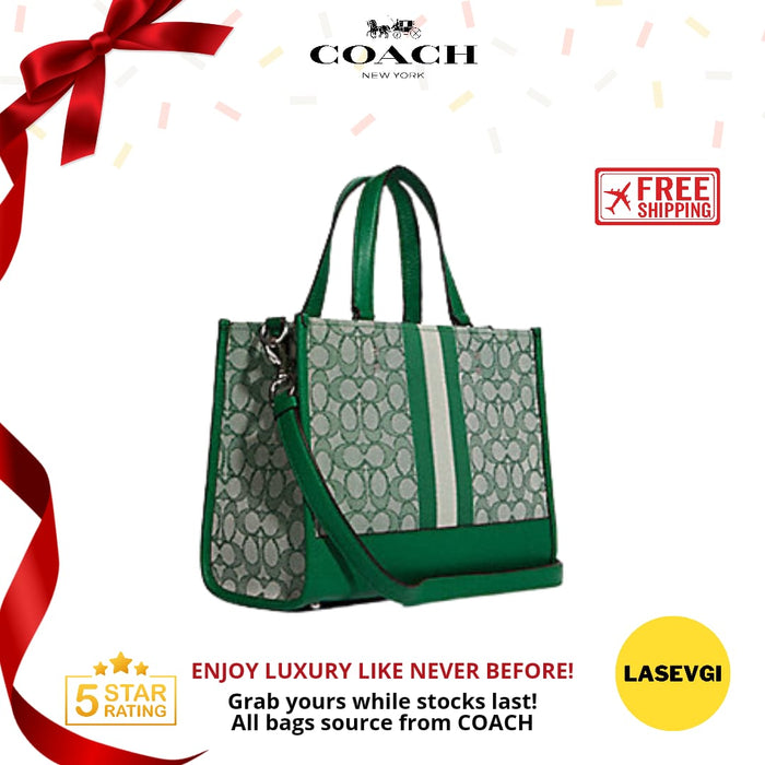 Dempsey Carryall In Signature Jacquard With Stripe And Coach Patch In Green Multi C8448