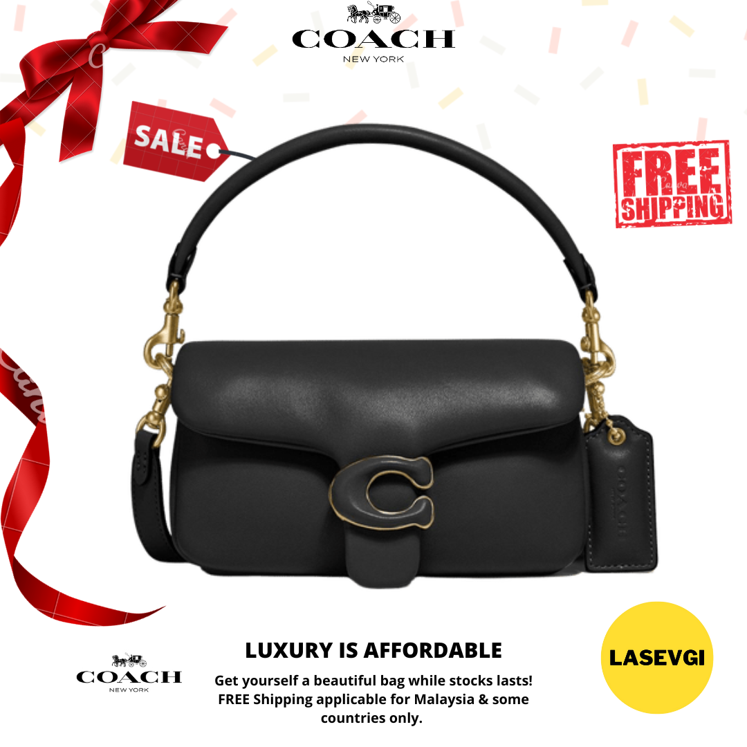 Coach Tabby 18 Pillow Leather Shoulder Bag Black