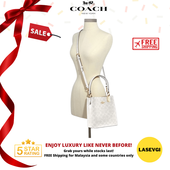 COACH Town Bucket Bag in Signature White