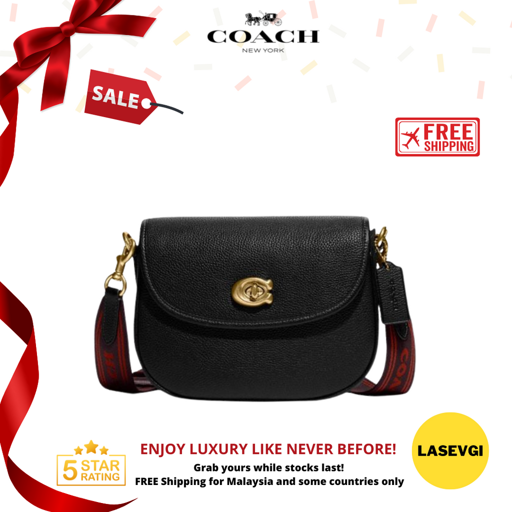 COACH Willow Saddle Bag in Black CA094