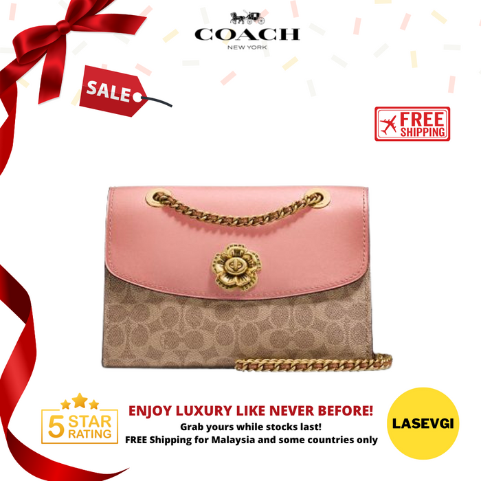 COACH Parker In Colorblock Signature Canvas Pink 30585