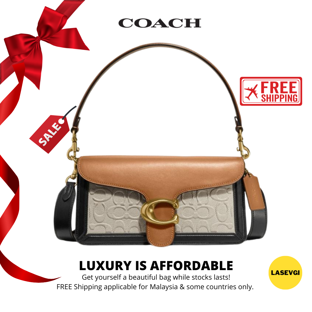 COACH 91215 TABBY SIGNATURE LEATHER SHOULDER BAG 26 PURSE, 52% OFF