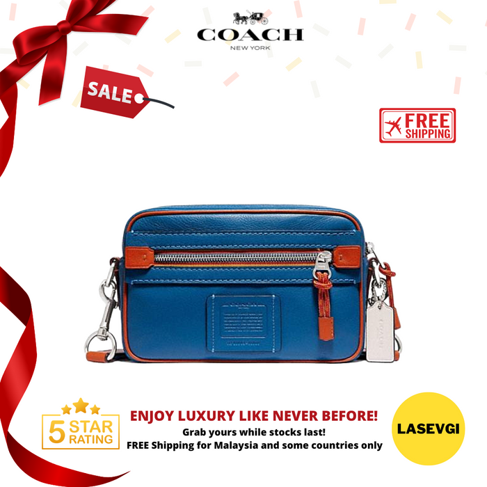 COACH Academy Crossbody With Varsity Zipper-Pacific