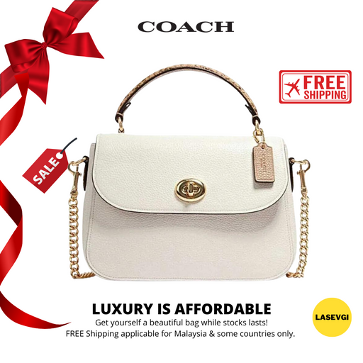 COACH Marlie Top Handle Satchel in White - www.lasevgi.com