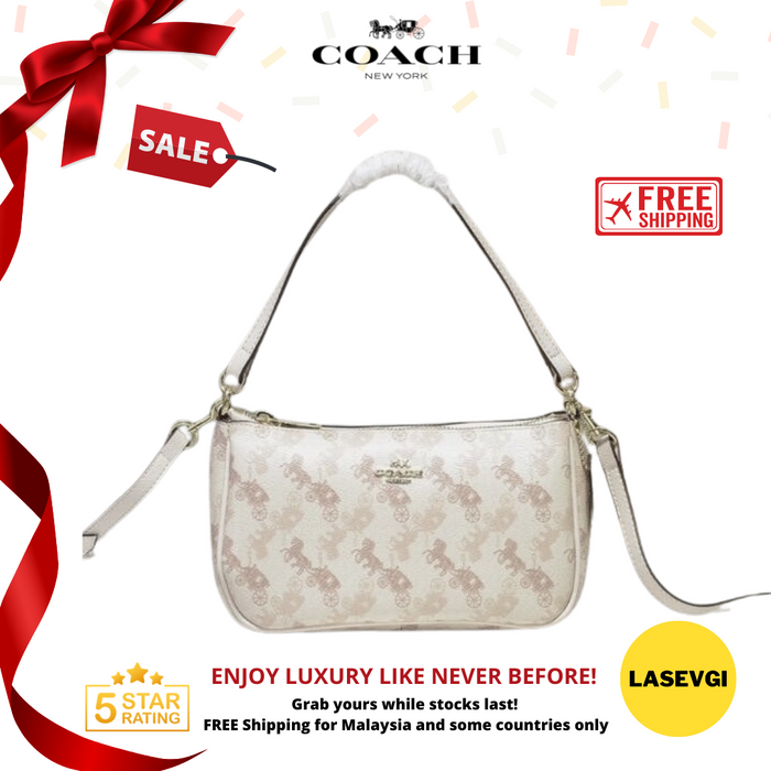 COACH Messico Top Handle Pouch bag in Horse & Carriage White