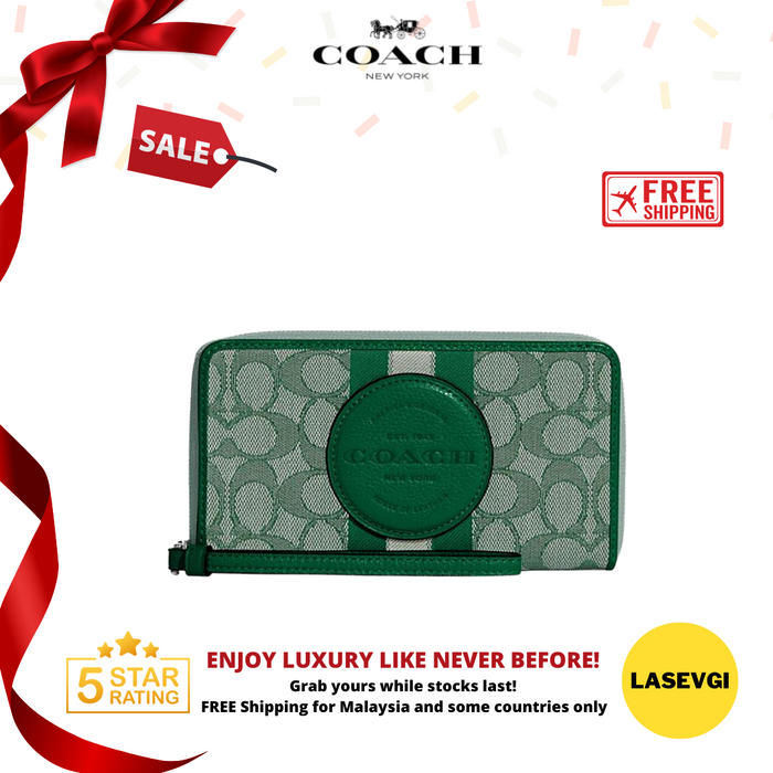 COACH Dempsey Large Phone Wallet-Green