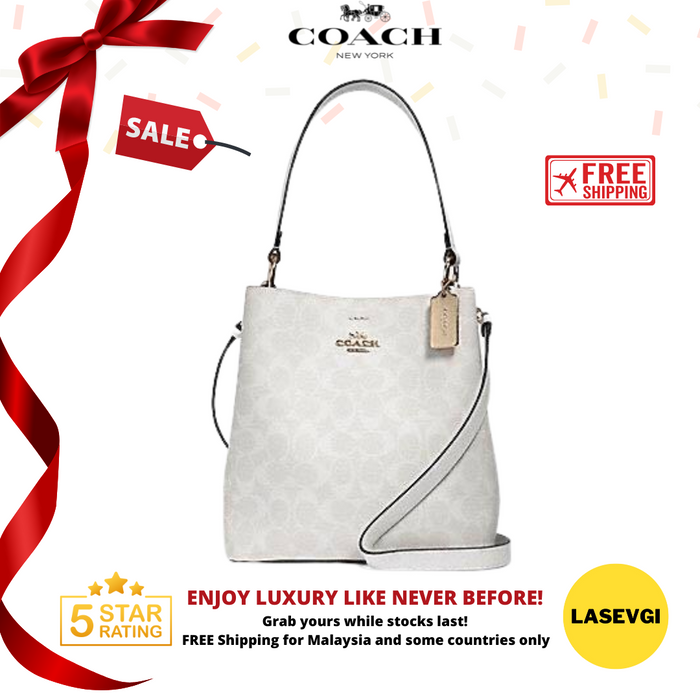 COACH Town Bucket Bag in Signature White