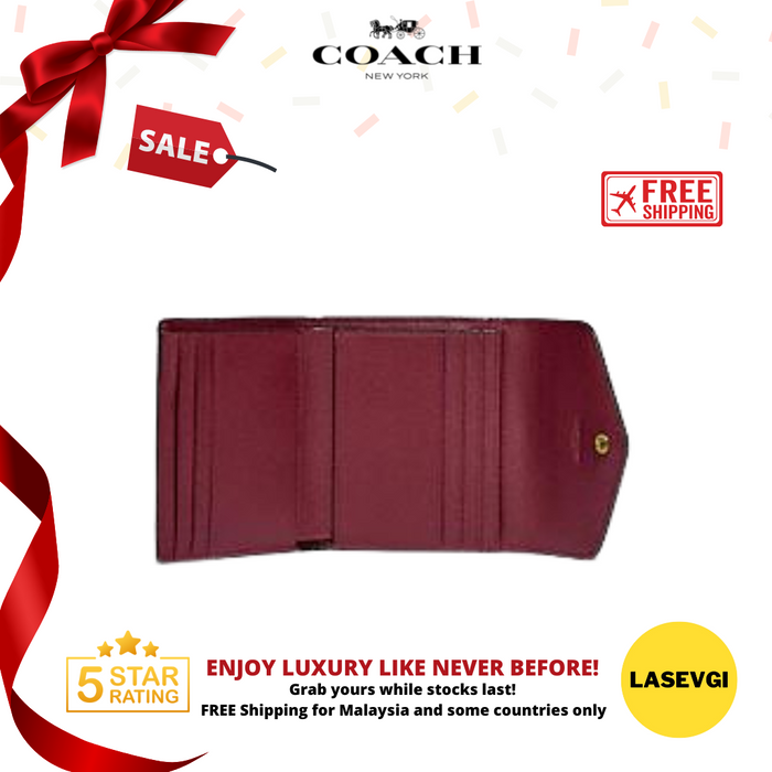 COACH Wyn Small Wallet In Colorblock Signature Canvas Tan Black www.lasevgi