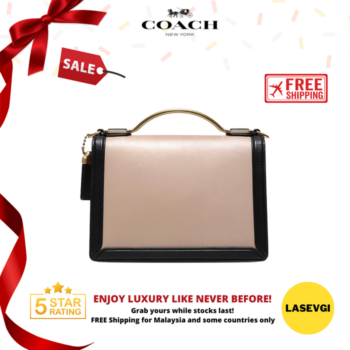 COACH Riley Top Handle 22 In Colorblock Chalk Black Beechwood www.lasevgi