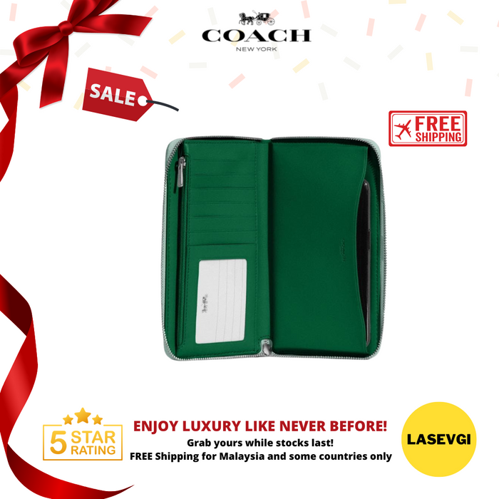 COACH Dempsey Large Phone Wallet-Green