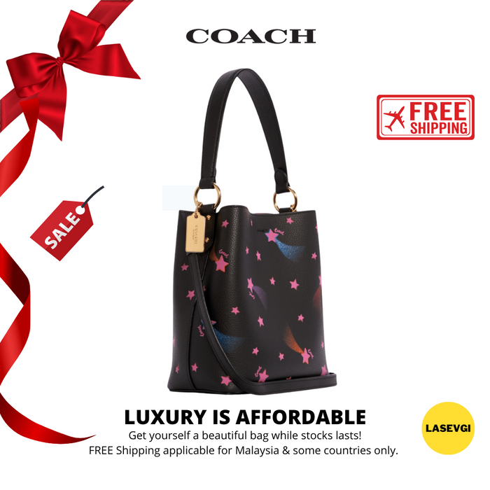 COACH Small Town Bucket Bag With Disco Star Print