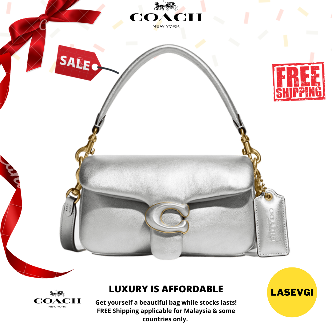 COACH Pillow Tabby Shoulder Bag 18 Metallic Silver www.lasevgi
