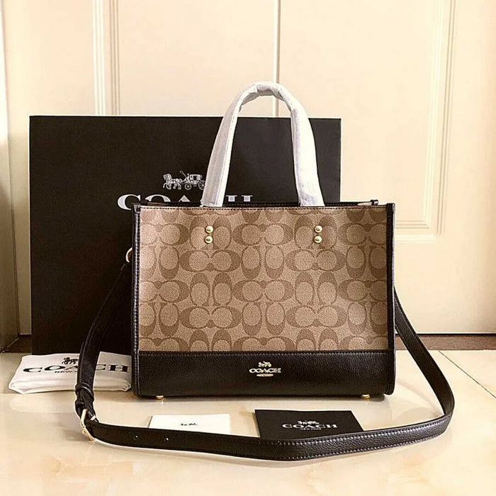 COACH Dempsey Caryall in Signature Canvas Khaki Black Style No 1955