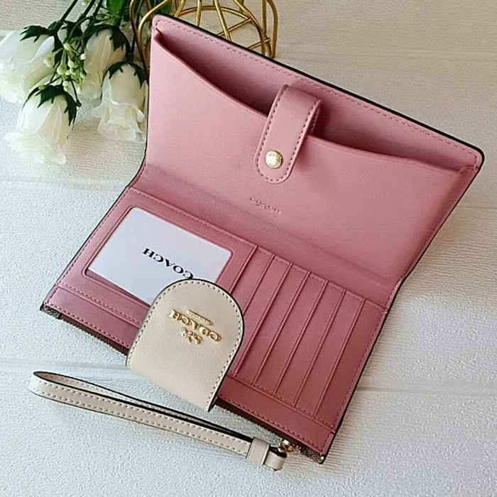 Large phone wallet in signature canvas sale