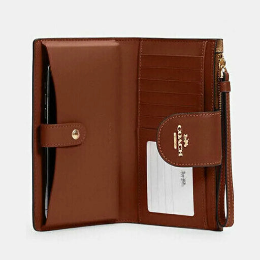 COACH Tech Phone Wallet in Signature Canvas with lips print - www.lasevgi.com