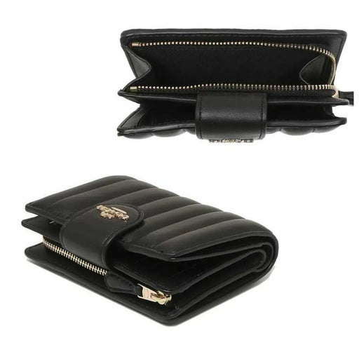 COACH Medium Corner Zip Wallet with Quilting - Black - www.lasevgi.com