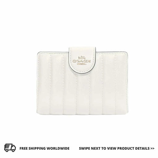 COACH Medium Corner Zip Wallet with Quilting - White - www.lasevgi.com