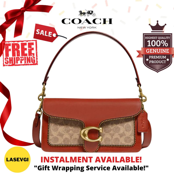 COACH Tabby Shoulder Bag 26 In Signature Canvas With Beadchain -Beige - www.lasevgi.com