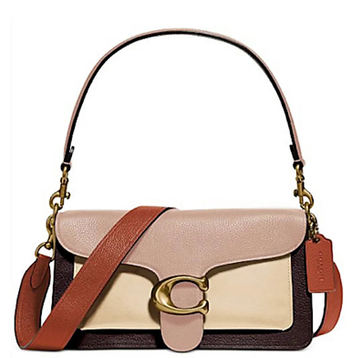 COACH Tabby Shoulder Bag 26 in Colorblock Taupe Ginger Multi