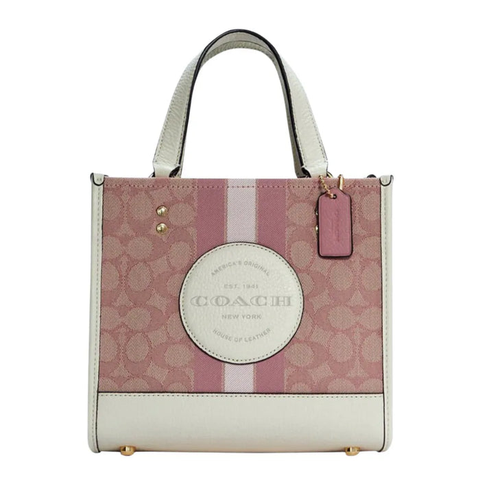 COACH Dempsey Tote 22 In Signature Jacquard With Coach Patch And Heart Charm