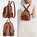 Carrie Backpack 23 In Signature Canvas - Tan/Rust - www.lasevgi.com