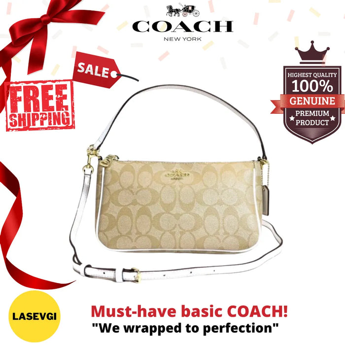 COACH Messico Top Handle Pouch - White