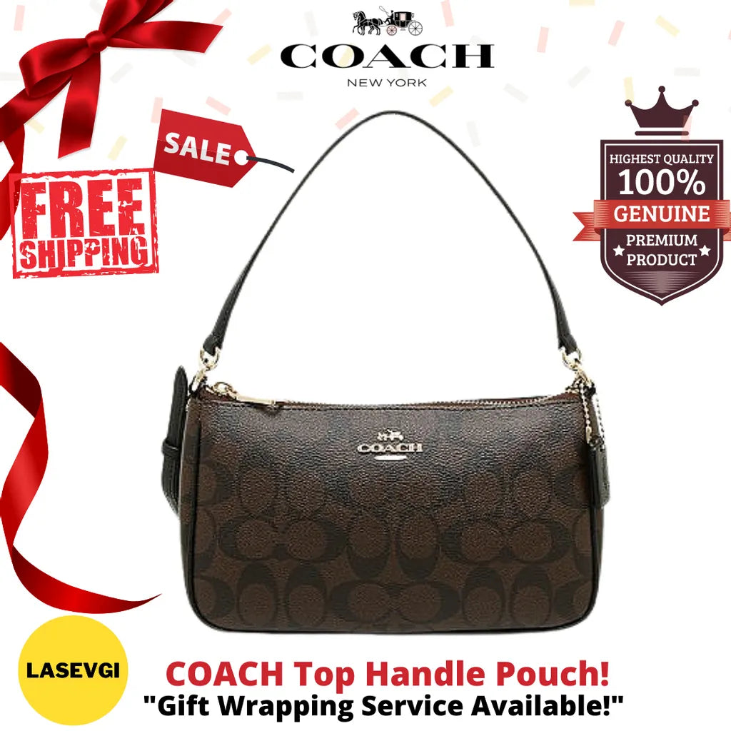 Top handle sale pouch coach