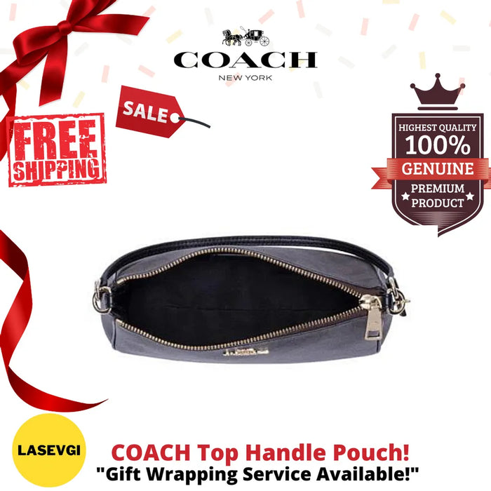 COACH Messico Top Handle Pouch - Brown/Black - www.lasevgi.com