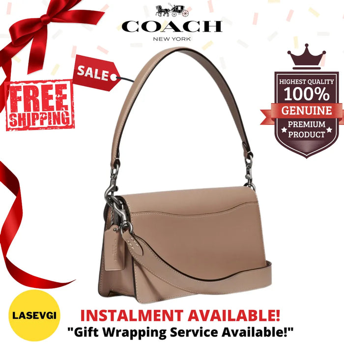 COACH Tabby Shoulder Bag 26 Signature Sand Taupe